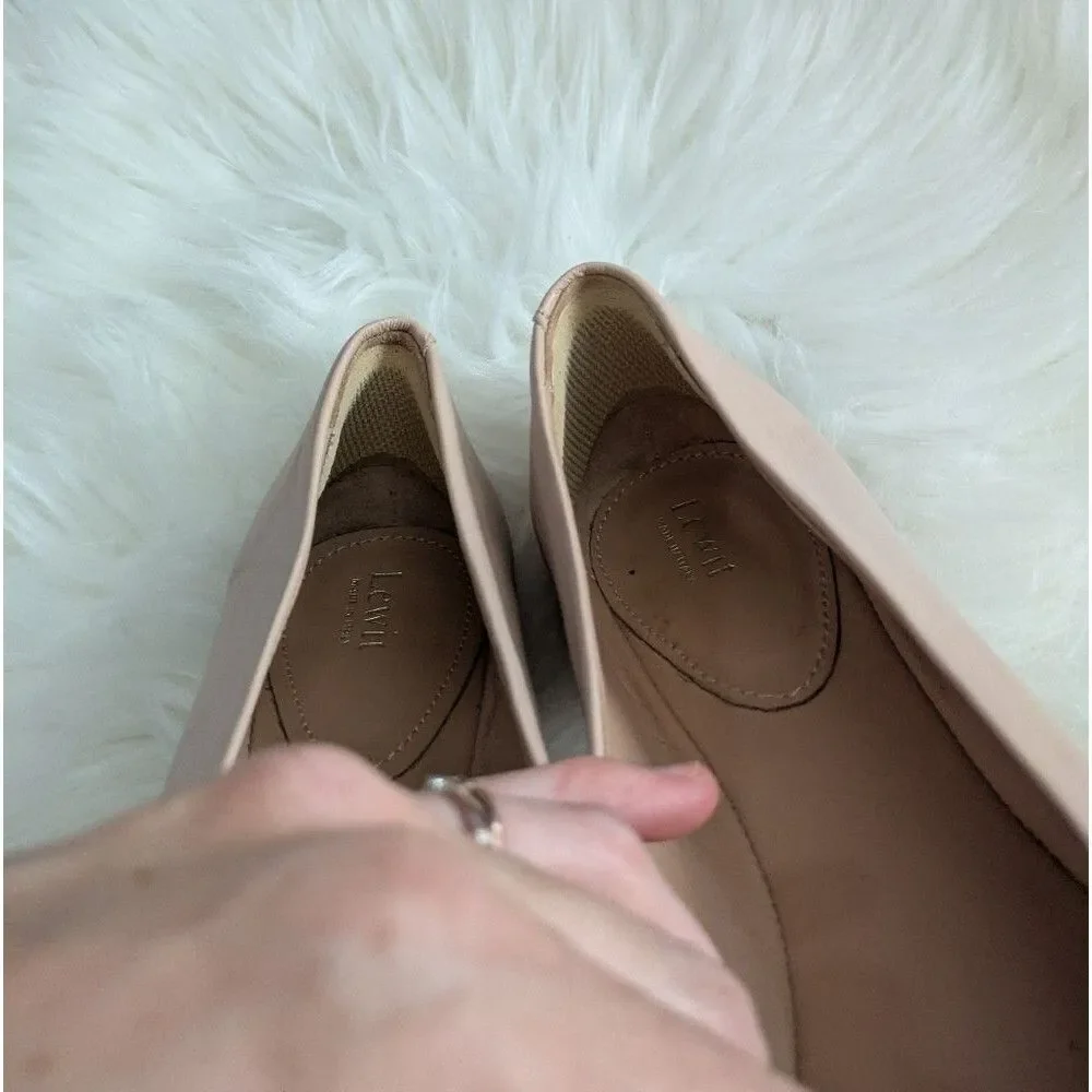 Lewit Leather Ballet Flats Pale Pink Round Toe 37.5 / 7